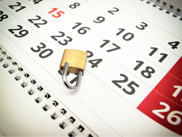 Calendrier avec un cadenas posé