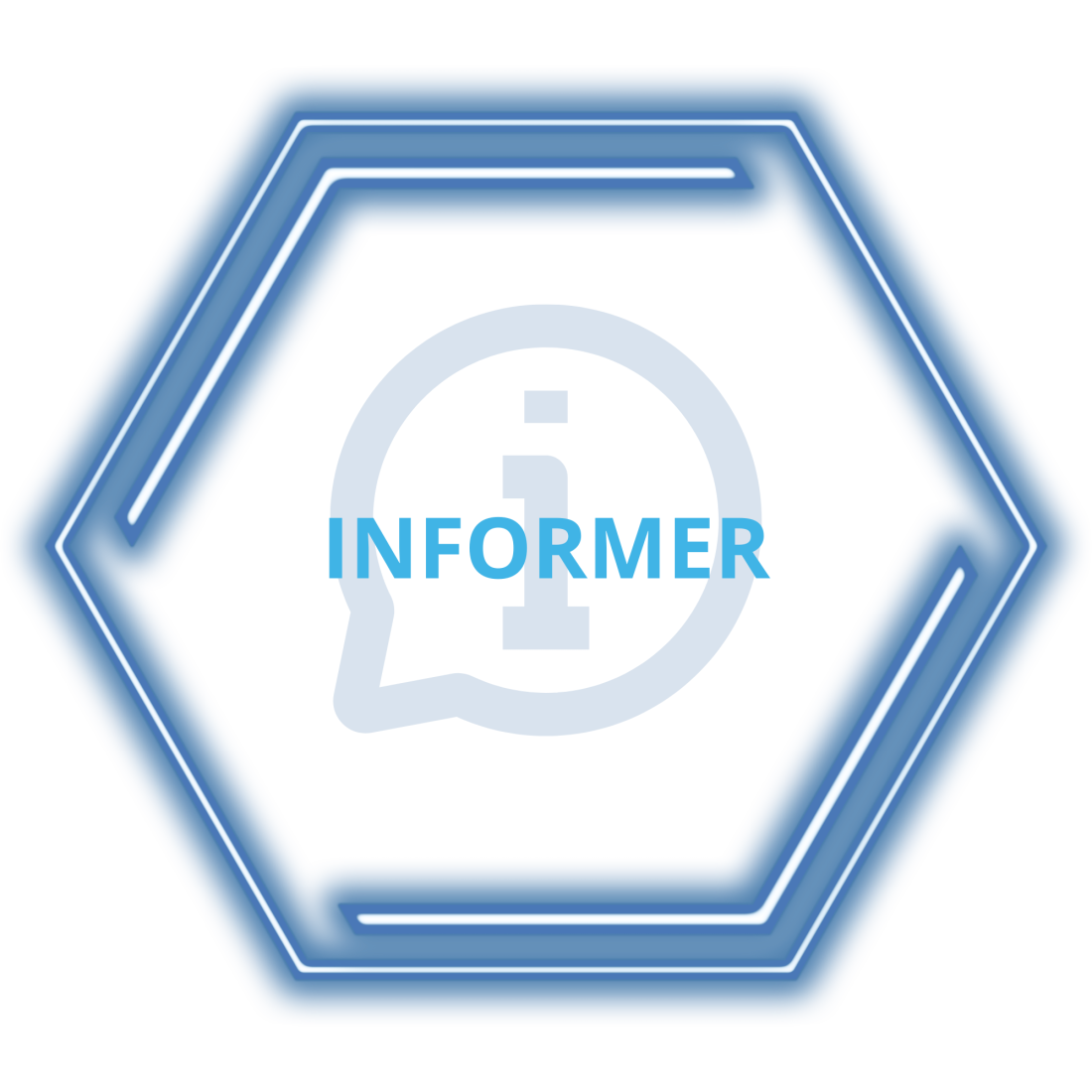 Forme hexagonale avec le terme au centre informer